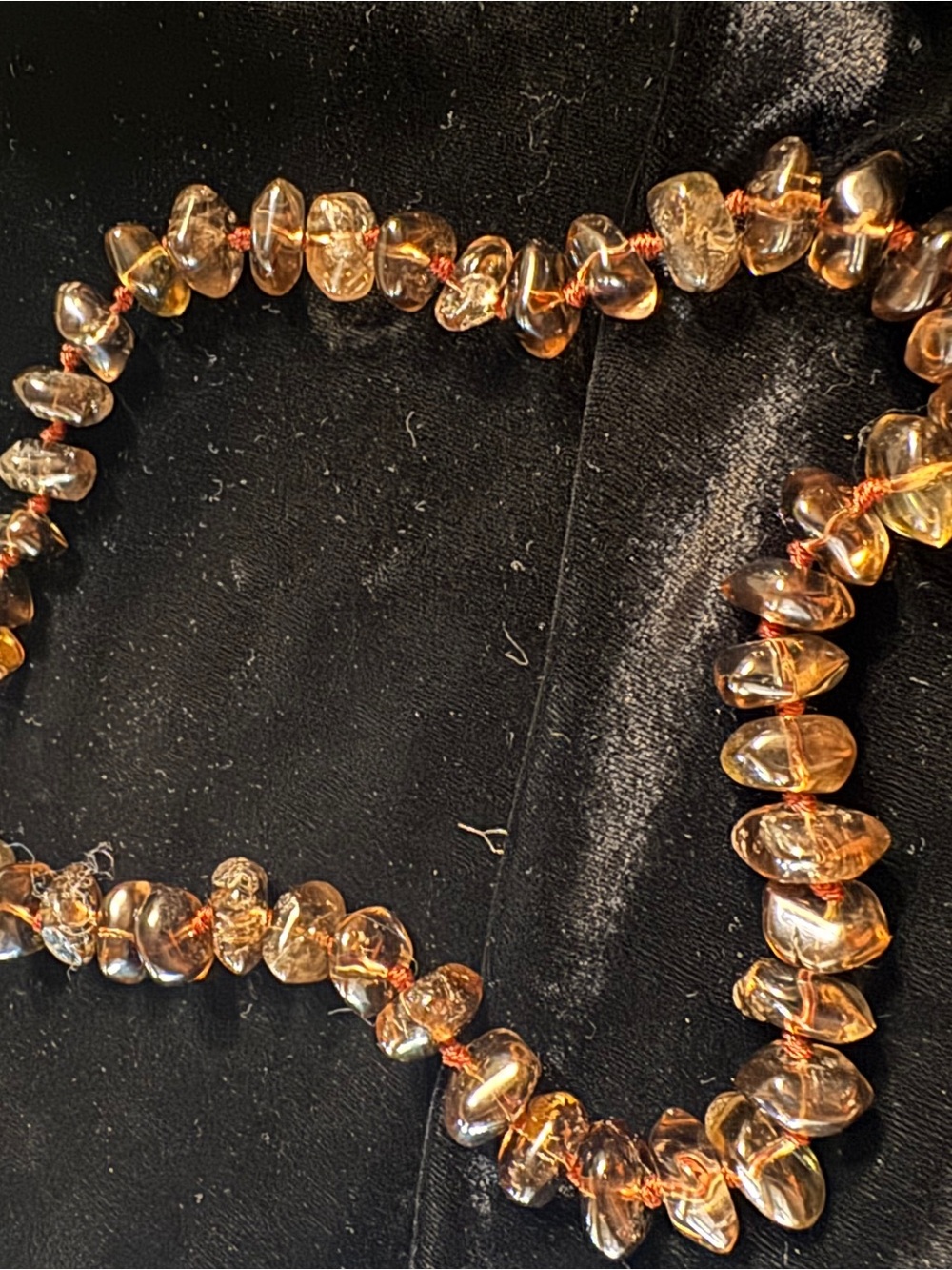 Smoky topaz 925 silver Beaded Women’s Necklace - Elegant Honey Brown Jewelry
